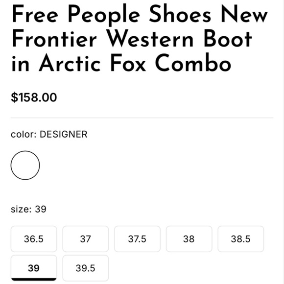 Free people new frontier western boots arctic fox combo - Picture 4 of 4